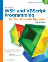 Microsoft WSH and VBScript Programming for the Absolute Beginner, 4th [4 ed.]
 1305260325, 9781305260320