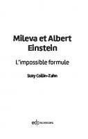 Mileva et Albert Einstein: L'impossible formule
 9782759829279
