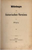 Mitteilungen des Historischen Vereins der Pfalz [1]