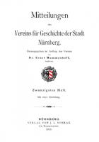 Mitteilungen des Vereins für Geschichte der Stadt Nürnberg [20]