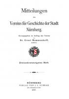 Mitteilungen des Vereins für Geschichte der Stadt Nürnberg [23]