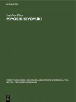 Miyoshi Kiyoyuki: Seine Leben und seine Welt [Reprint 2021 ed.]
 9783112539682, 9783112539675