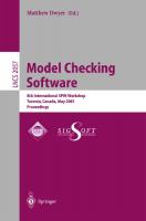 Model Checking Software: 8th International SPIN Workshop, Toronto, Canada, May 19-20, 2001: Proceedings (Lecture Notes in Computer Science)
 3540421246, 9783540421245