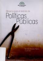 Modelos Para El Analisis De Politicas Publicas