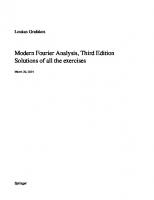Modern Fourier Analysis, Third  Edition [3rd  Ed]  (Instructor Solution Manual, Solutions) [3, 3e ed.]
 1493912291, 9781493912292