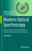 Modern Optical Spectroscopy: From Fundamentals to Applications in Chemistry, Biochemistry and Biophysics [3 ed.]
 9783031172212