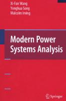 Modern Power Systems Analysis (Power Electronics and Power Systems)
 9780387728520, 038772852X
