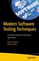 Modern Software Testing Techniques: A Practical Guide for Developers and Testers [1 ed.]
 1484298926, 9781484298923, 9781484298930