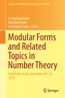 Modular Forms and Related Topics in Number Theory: Kozhikode, India, December 10–14, 2018
 9811587183, 9789811587184