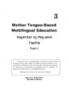 Mother Tongue-Based Multilingual Education. Kagamitan ng Mag-aaral. Tagalog 3
 9789719601951