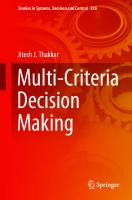 Multi-Criteria Decision Making (Studies in Systems, Decision and Control, 336)
 9813347449, 9789813347441