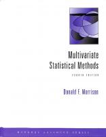 Multivariate Statistical Methods [4 ed.]
 0534387780
