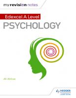 My Revision Notes: Edexcel A level Psychology
 1471883051, 9781471883057