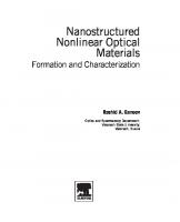 Nanostructured Nonlinear Optical Materials: Formation and Characterization (Micro and Nano Technologies) [Illustrated]
 0128143037, 9780128143032