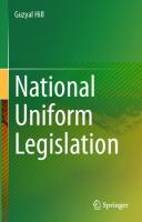 National Uniform Legislation
 9811932913, 9789811932915