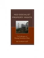 Neo-Socialist Property Rights : The Predicament of Housing Ownership in China
 9781498506847, 9781498506830