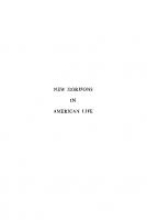 New Horizons in American Life
 9780231887199
