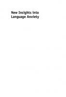 New Insights into Language Anxiety: Theory, Research and Educational Implications
 9781783097722