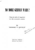 No more German Wars