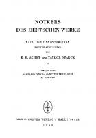 Notkers des Deutschen Werke: Zweiter Band. Marcianus Capella, De Nuptiis Philologiae et Mercurii [1. Auflage]
 9783110484311, 9783110484304