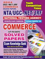 NTA UGC-NET/JRF Commerce Solved Papers from June 2011 to June 2023