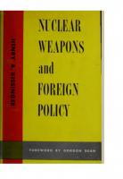 Nuclear weapons and foreign policy [Hardcover ed.]