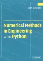 Numerical Methods in Engineering with Python
 0521852870, 9780521852876, 9780511128103