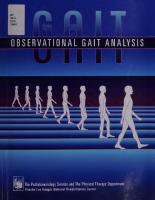 Observational Gait Analysis [Revised]
 0967633516, 9780967633510