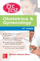Obstetrics & Gynecology PreTest Self-Assessment And Review [14th Edition]
 1259585557, 9781259585555, 9781259588723