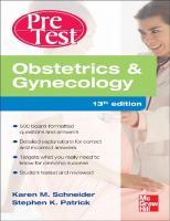 Obstetrics And Gynecology PreTest Self-Assessment And Review [13th ed.]
 978-0071761260