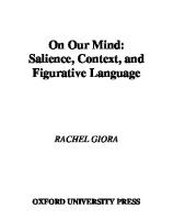 On Our Mind: Salience, Context, and Figurative Language
 0195136160, 9780195136166, 9781423757504