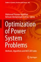 Optimization Of Power System Problems: Methods, Algorithms And MATLAB Codes
 303034049X,  9783030340490,  9783030340506