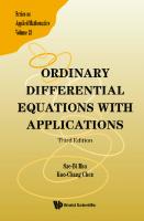 Ordinary Differential Equations With Applications (third Edition) (Series On Applied Mathematics) [3 ed.]
 981125074X, 9789811250743