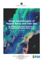 Origin Identification of Pepper Spray and Tear Gas By Multivariate Data Analysis of Chemical Attribution Signatures
