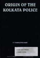 Origin of the Kolkata Police
 9788186791707, 8186791701