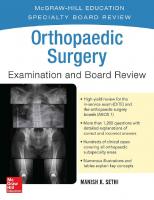 Orthopaedic Surgery Examination and Board Review [1 ed.]
 0071832807, 9780071832748, 9780071832809