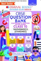 Oswaal CBSE Chapterwise & Topicwise Question Bank Class 10 Mathematics Standard Book (For 2022-23 Exam) [18 ed.]
 9355951531, 9789355951533