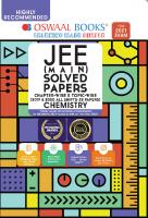 Oswaal IIT JEE Main Solved Papers Chemistry Chapterwise and Topicwise 2019 and 2020 All shifts 32 Papers