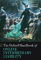 Oxford Handbook of Online Intermediary Liability
 9780198837138, 0198837135
