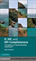 P, NP, and NP-Completeness: The Basics of Computational Complexity [1 ed.]
 052119248X, 9780521192484