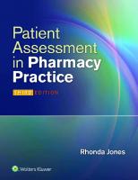 Patient Assessment in Pharmacy Practice [3rd Edition]
 9781451191653