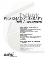 Pediatric Pharmacotherapy Self Assessment [1 ed.]
 9781585284269, 9781585284245