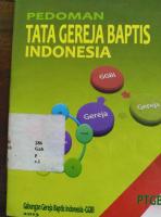Pedoman tata gereja baptis Indonesia