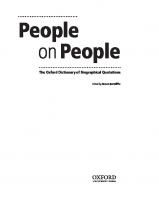 People on people: the Oxford dictionary of biographical quotations
 9780198662617, 0198662610, 9780585486277, 0585486271