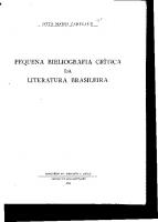 Pequena Bibliografia Critica da Literatura Brasileira