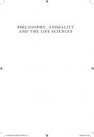 Philosophy, Animality and the Life Sciences
 9780748676781