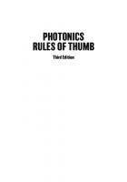 Photonics rules of thumb : optics, electro-optics, fiber optics, and lasers [Third ed.]
 9781510631755, 1510631755