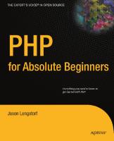 PHP for Absolute Beginners
 9781430224730, 9781430224747, 1430224738