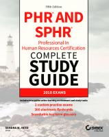 PHR and SPHR Professional in Human Resources Certification Complete Study Guide : 2018 Exams [5th edition edition]
 9781119426417, 1119426413, 9781119426523, 9781119426677
