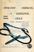 Physicians' Handbook of Nutritional Science [1 ed.]
 0398032564, 9780398032562